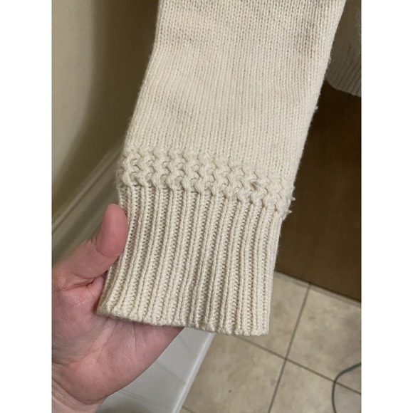 Vintage Polo Ralph Lauren 100% Lambs Wool Sweater Size L Asymmetrical Neck Zip - Picture 14 of 16